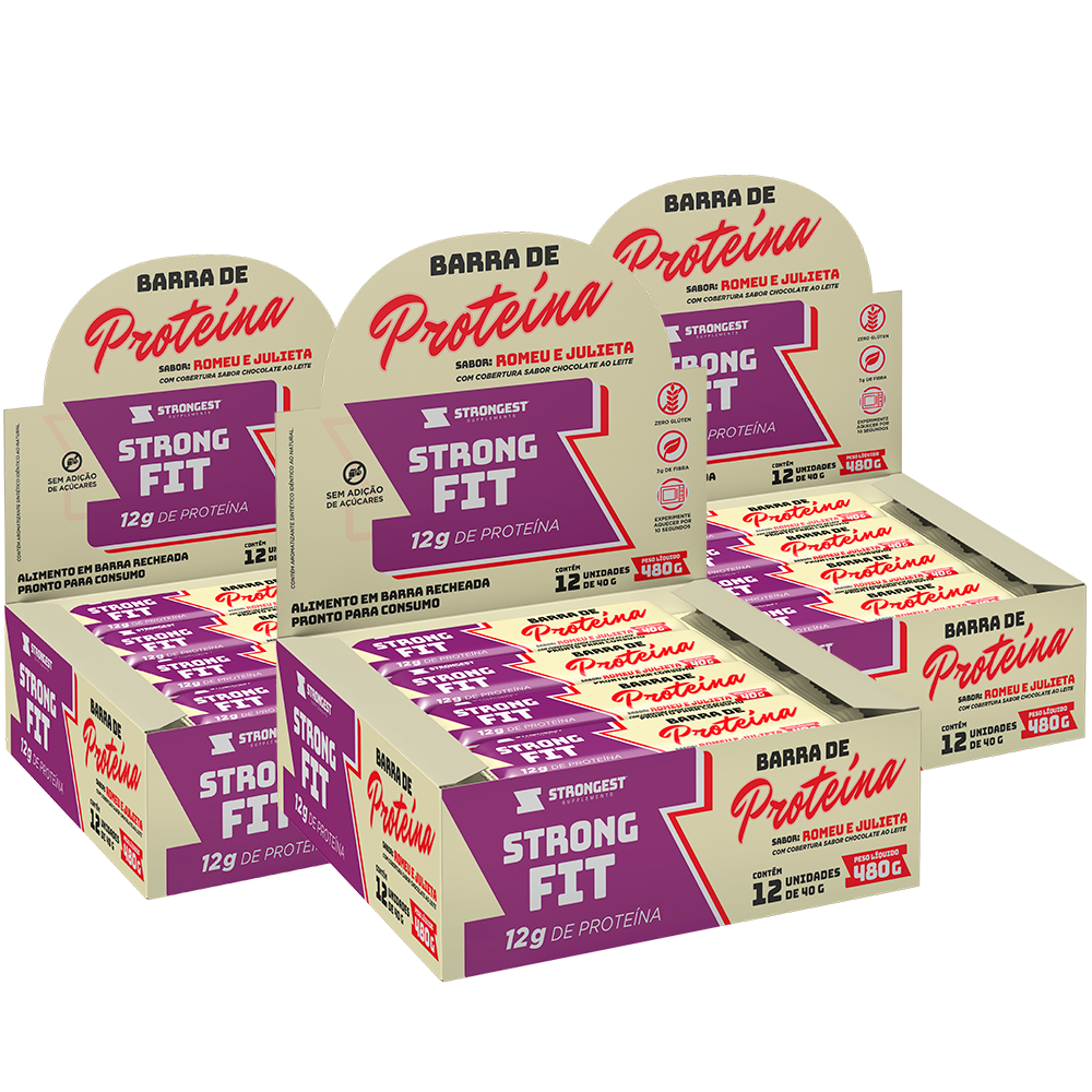 Caixa 12 un Strong Fit Barra de Proteína
