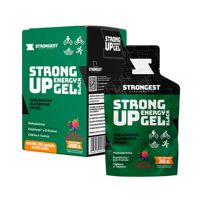Strong Up Energy Gel Black - Caixa 10 Sachês