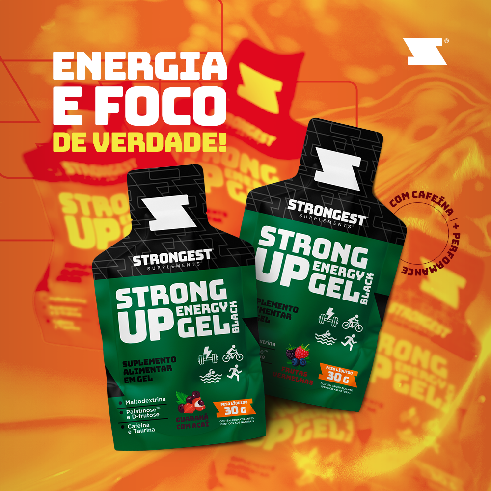 Strong Up Energy Gel Black - Caixa 10 Sachês