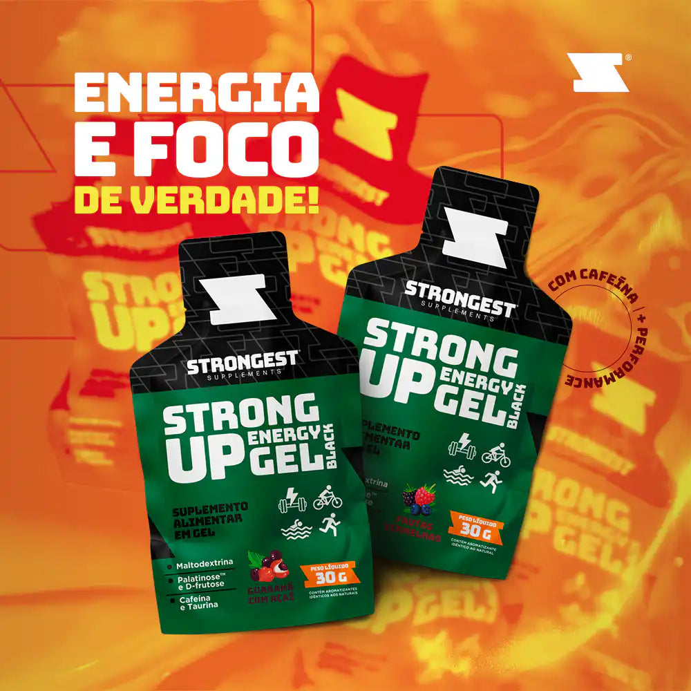Strong Up Energy Gel Black - Caixa 10 Sachês