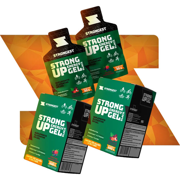 Strong Up Energy Gel Black - Caixa 10 Sachês