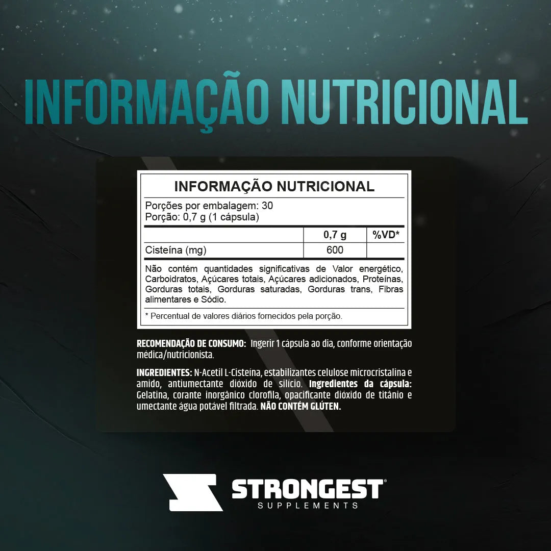 NAC Acetilcisteína 600mg 30 Cápsulas