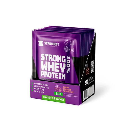 Strong Whey 100% Caixa 15 Sachês
