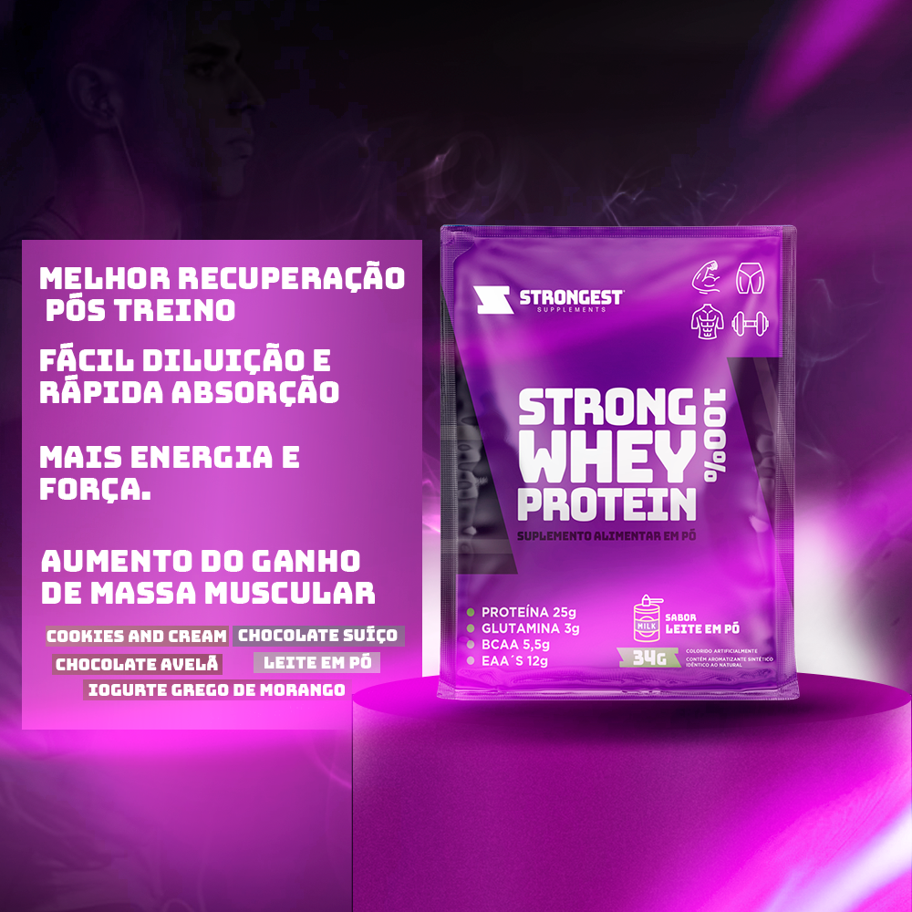 Whey 100% Kit 5 Sachês + Shaker