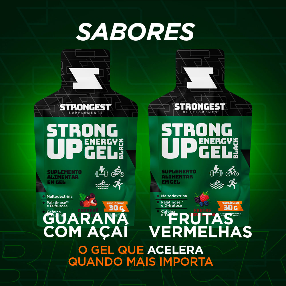 Strong Up Energy Gel Black - Caixa 10 Sachês