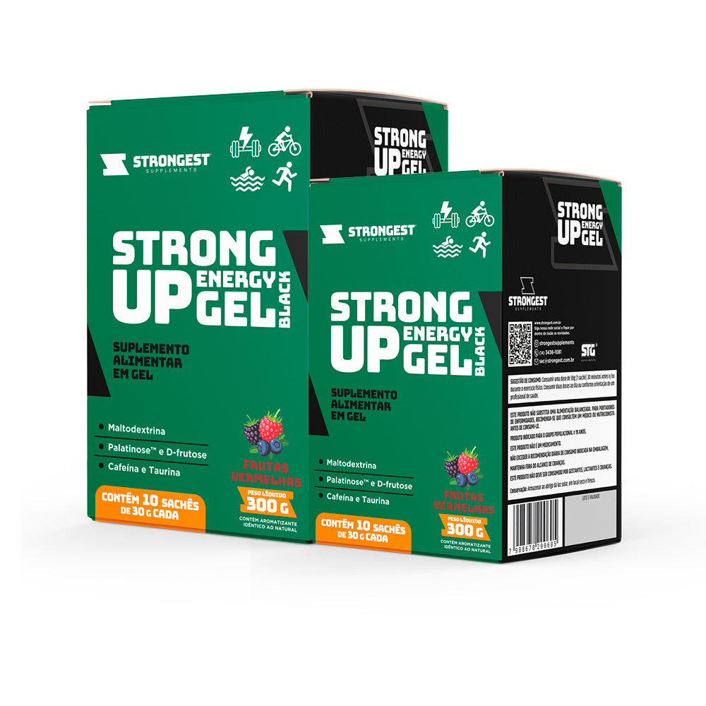 Strong Up Energy Gel Black - Caixa 10 Sachês