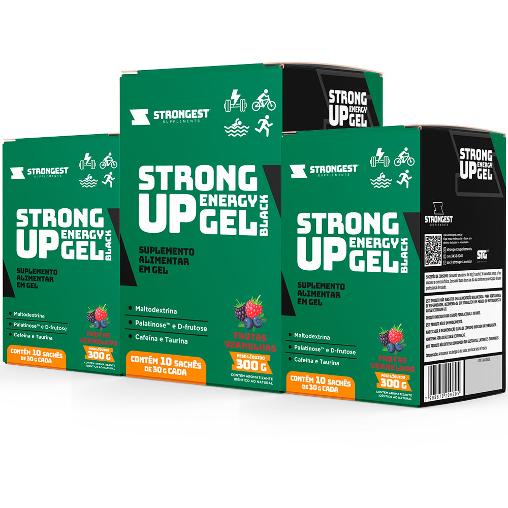 Strong Up Energy Gel Black - Caixa 10 Sachês